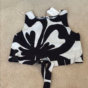 Black and White Crop Top